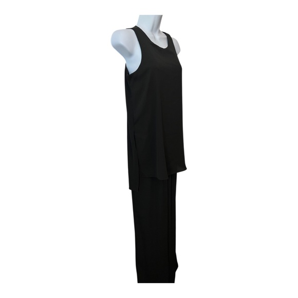 π€ EUC WHITE HOUSE BLACK MARKET Black Tunic Wide Leg Jumpsuit | Womenβs Sz 2 - Picture 4 of 14